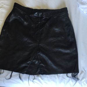 Black leather skirt